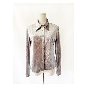 Vintage 1990s crushed velvet shirt / Anxiety / Medium